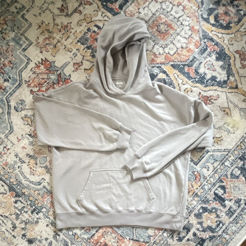 Hollister Women’s Gray Fleece Pullover Logo Hoodie Pockets Long Sleeve XS